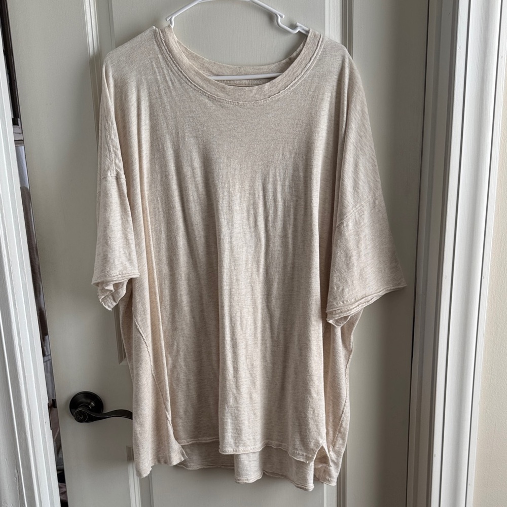 aerie oversized short sleeve tee in oatmeal